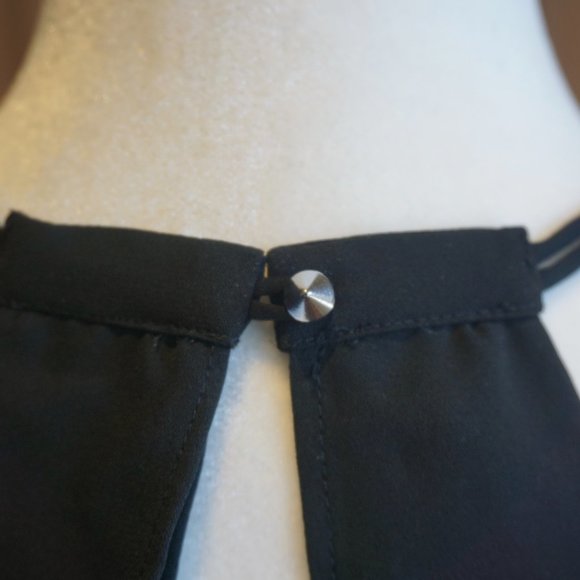 💚 BANANA REPUBLIC Black Keyhole Sleeveless Blouse (S) - Picture 12 of 14